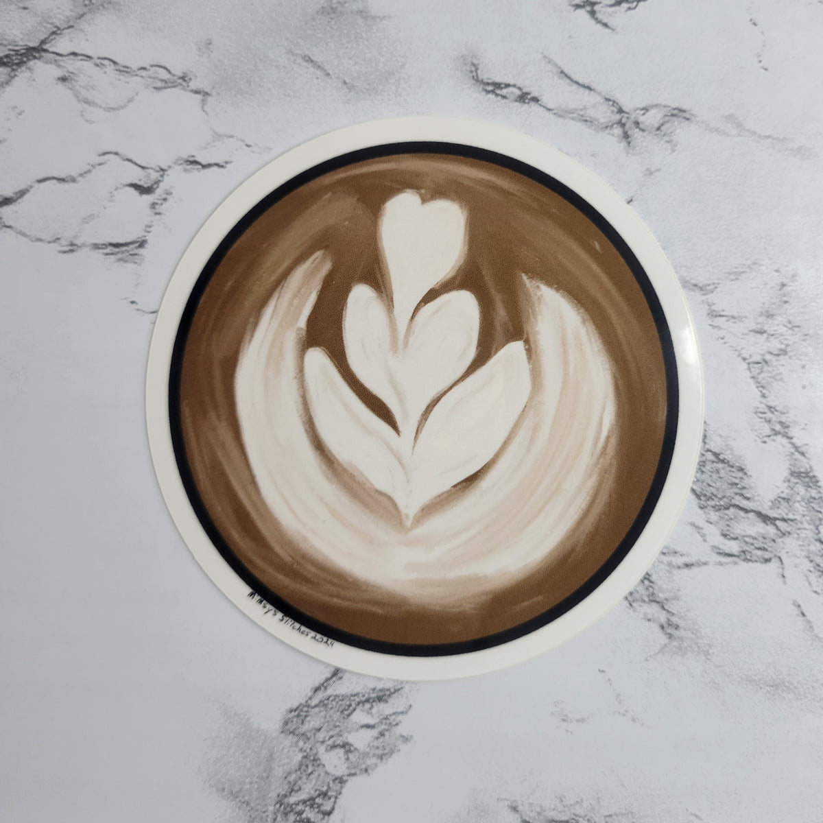 Latte Art 3 Inch Vinyl Sticker