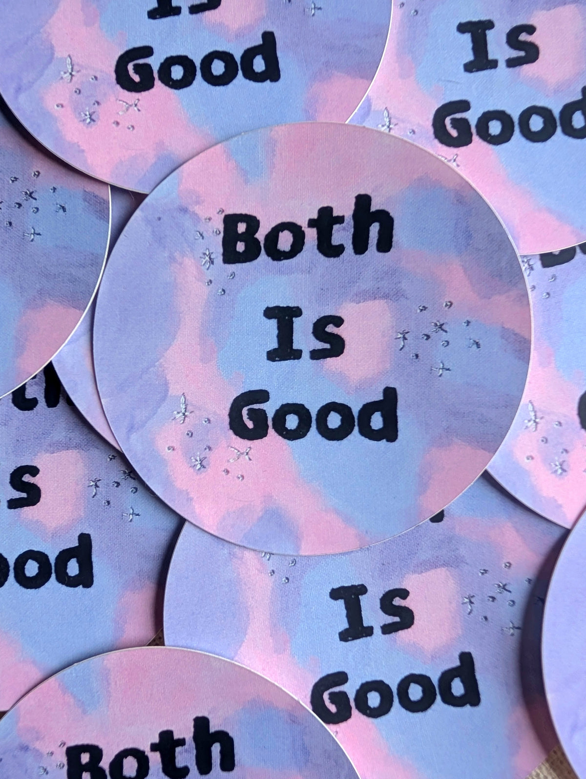 Both Is Good Embroidery Vinyl Sticker - 3"
