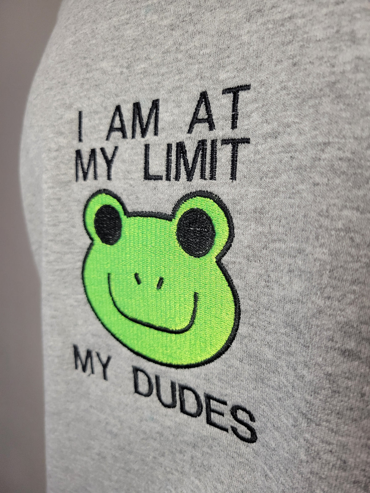 Frog At His Limit Embroidered Sweatshirt - Crewneck or Hoodie