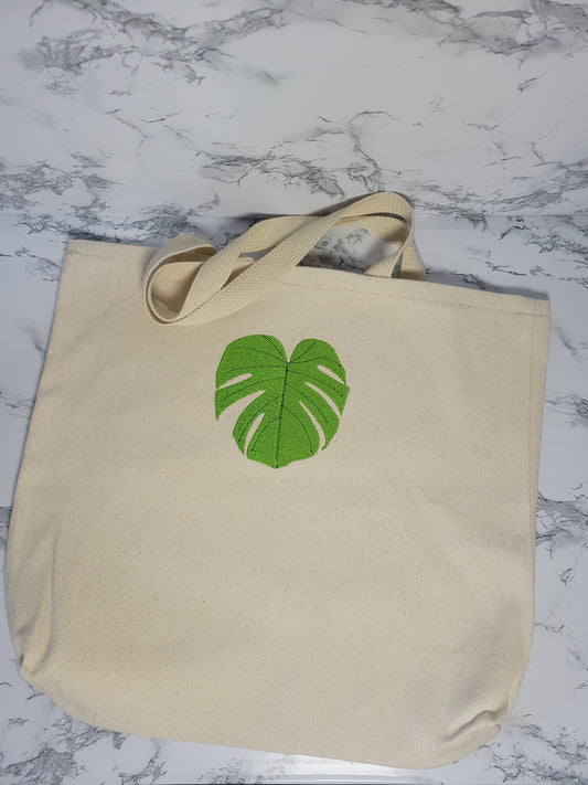 Monstera Leaf Tote Bag