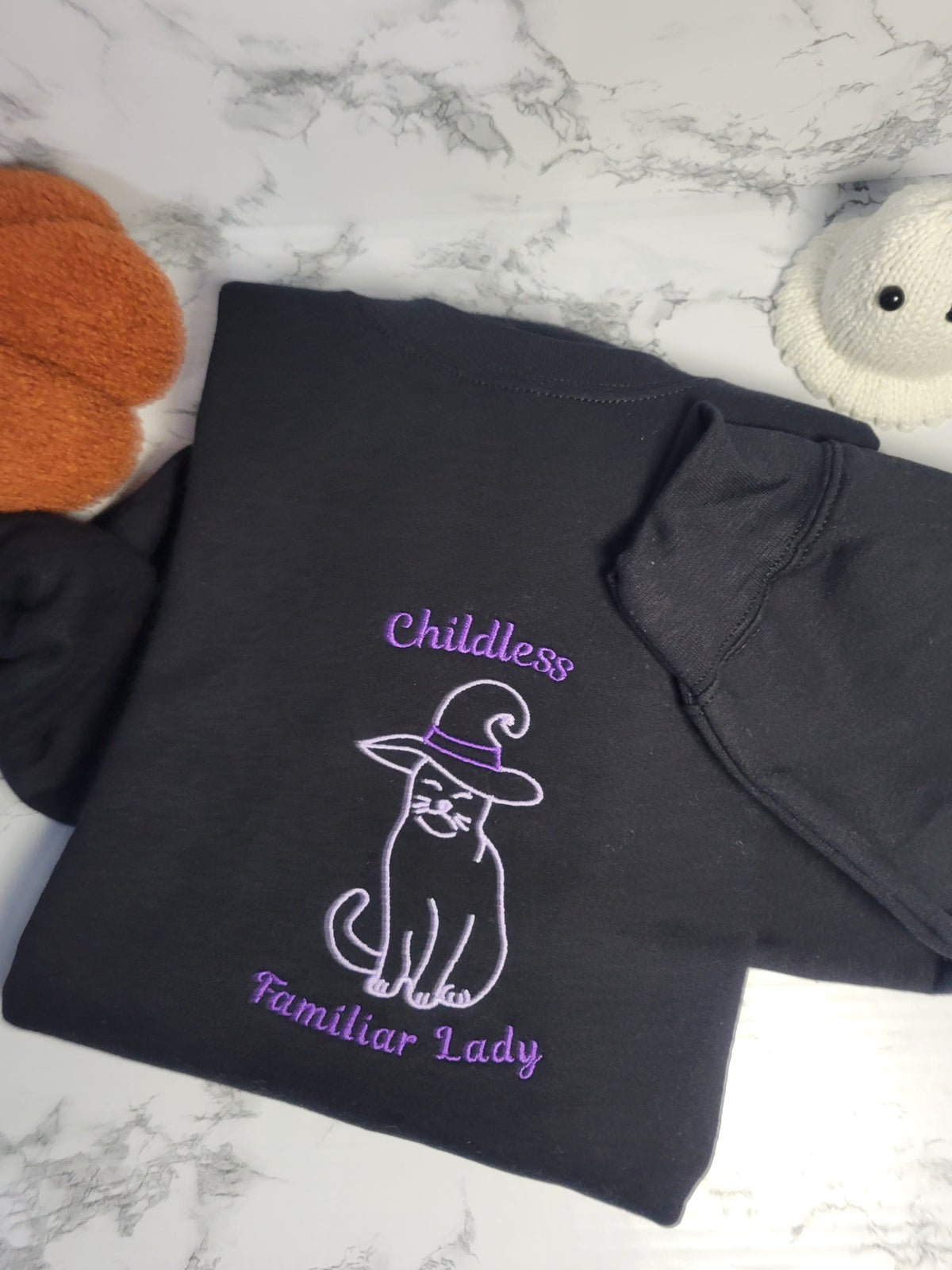 Childless Familiar Lady Embroidered Crewneck Sweatshirt - Unisex Sizing