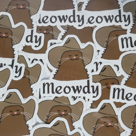 Meowdy Vinyl Sticker - 3"