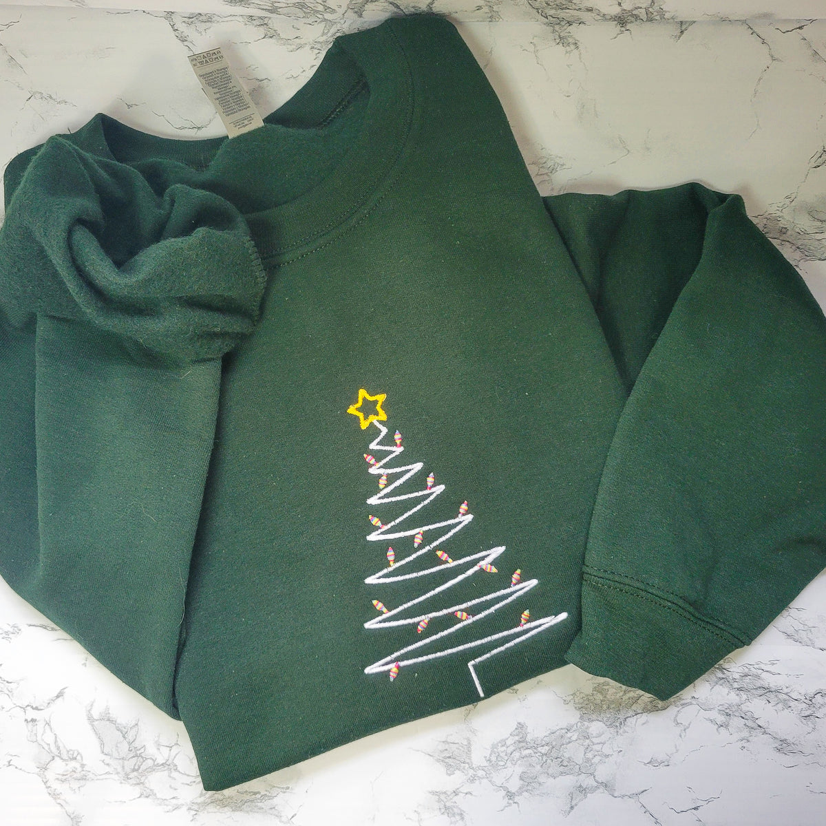 Christmas Tree Embroidered Sweatshirt - Crewneck or Hoodie