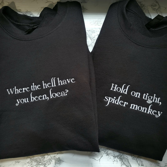 Twilight Spidermonkey Embroidered Crewneck Sweatshirt - Medium