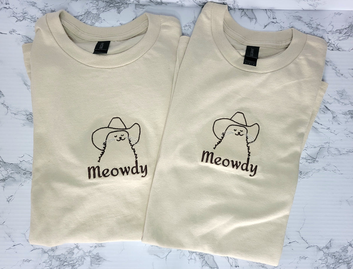 Meowdy Embroidered Shirt - Unisex Sizing