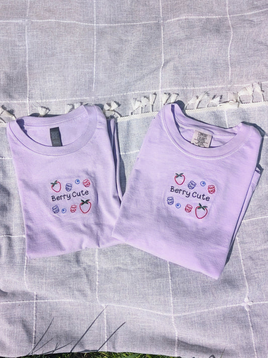 Berry Cute Embroidered Cropped Shirt - Women's Sizing