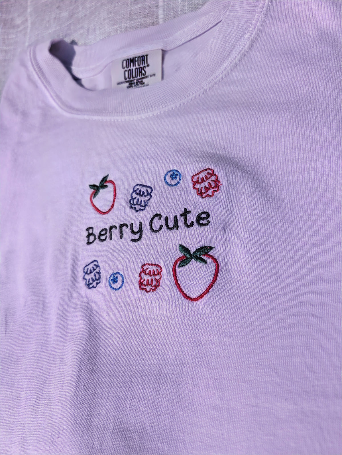 Berry Cute Embroidered Cropped Shirt - Women's Sizing