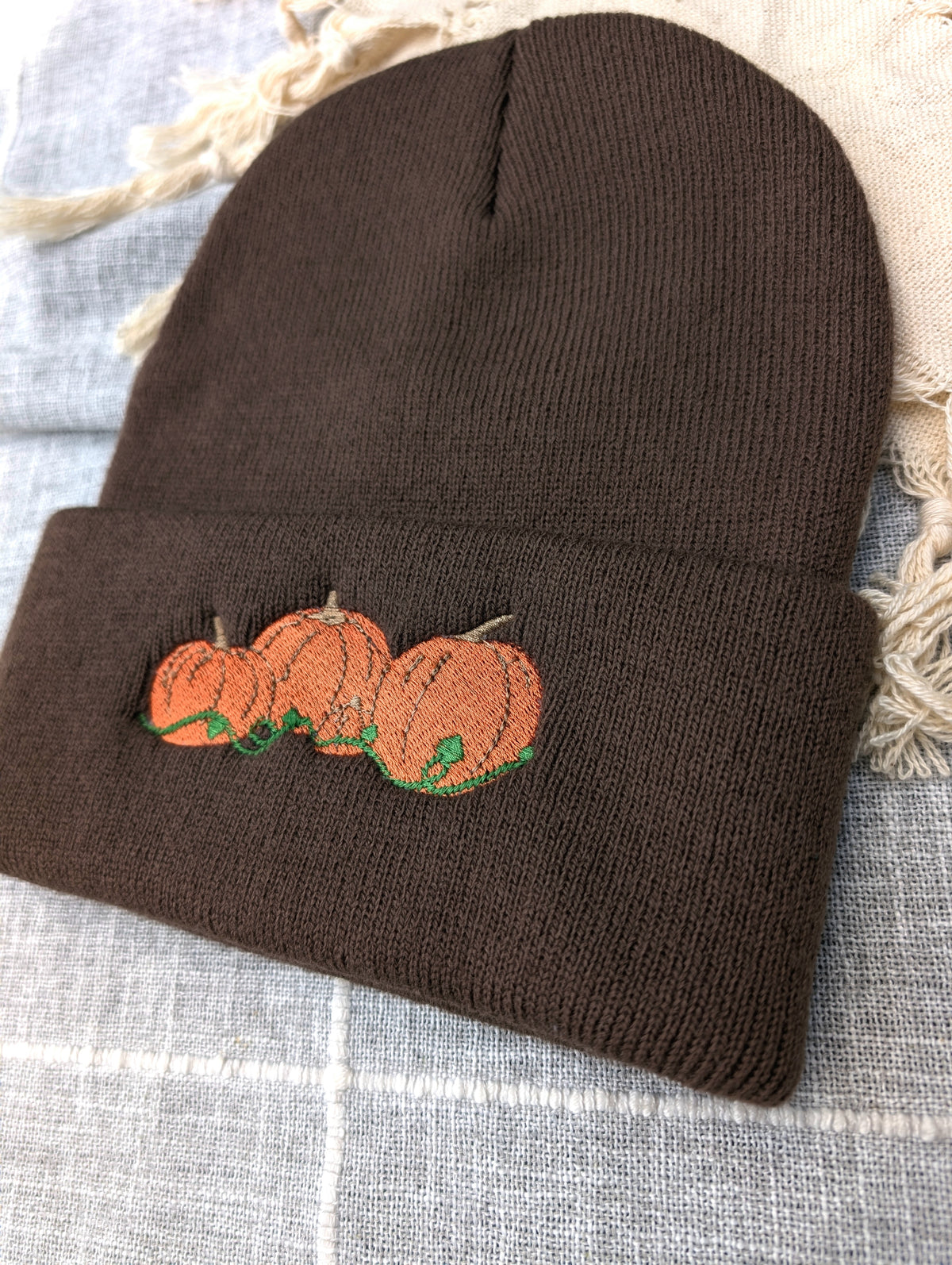Pumpkin Patch Beanie - Brown