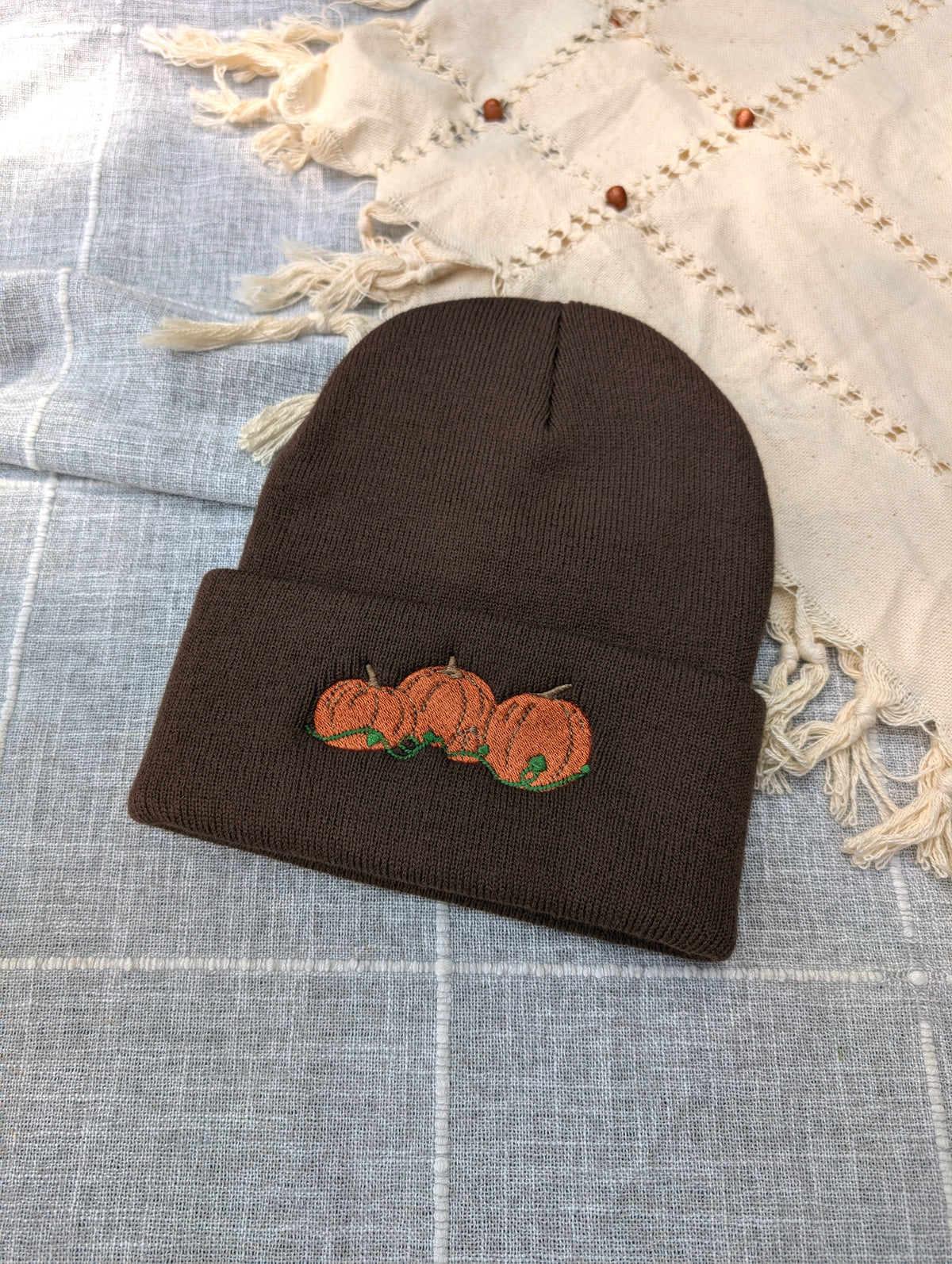 Pumpkin Patch Beanie - Brown