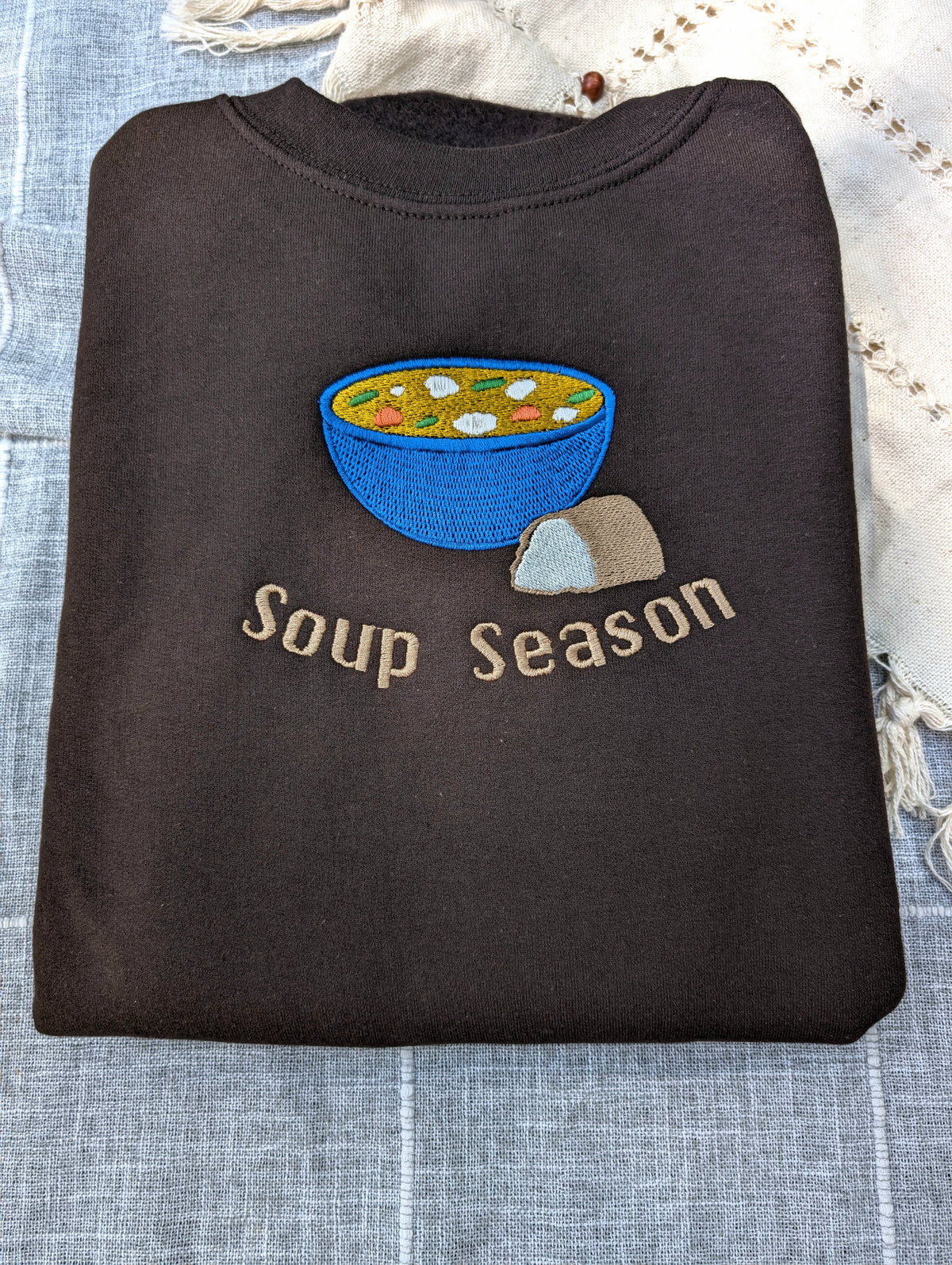 Soup Season Embroidered Sweatshirt - Crewneck or Hoodie