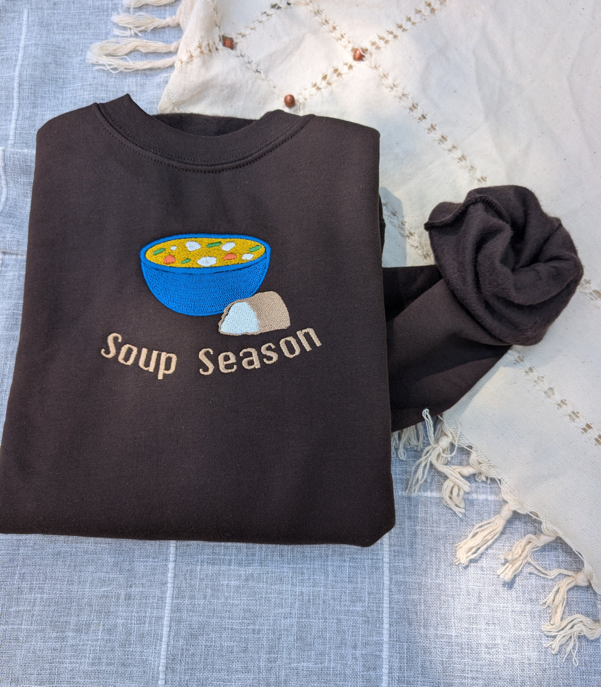 Soup Season Embroidered Sweatshirt - Crewneck or Hoodie