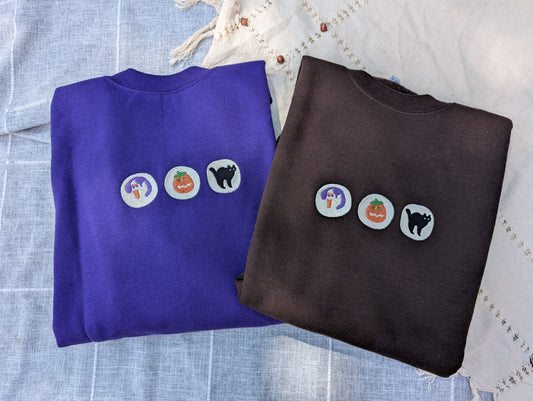 Halloween Cookies Embroidered Sweatshirt - Crewneck or Hoodie