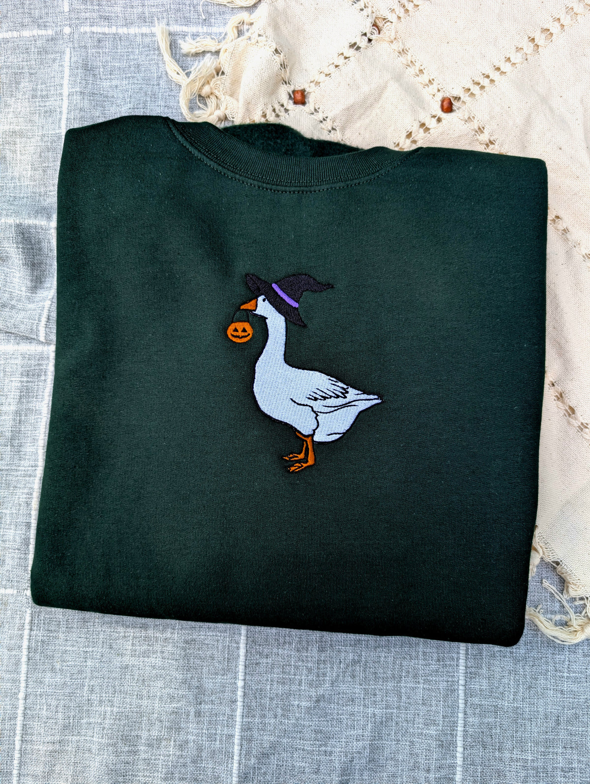 Halloween Goose Embroidered Sweatshirt - Crewneck or Hoodie