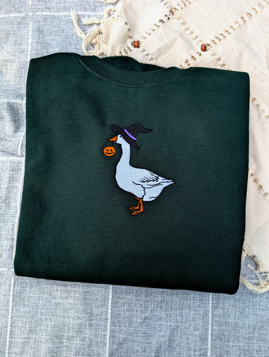 Halloween Goose Embroidered Sweatshirt - Crewneck or Hoodie