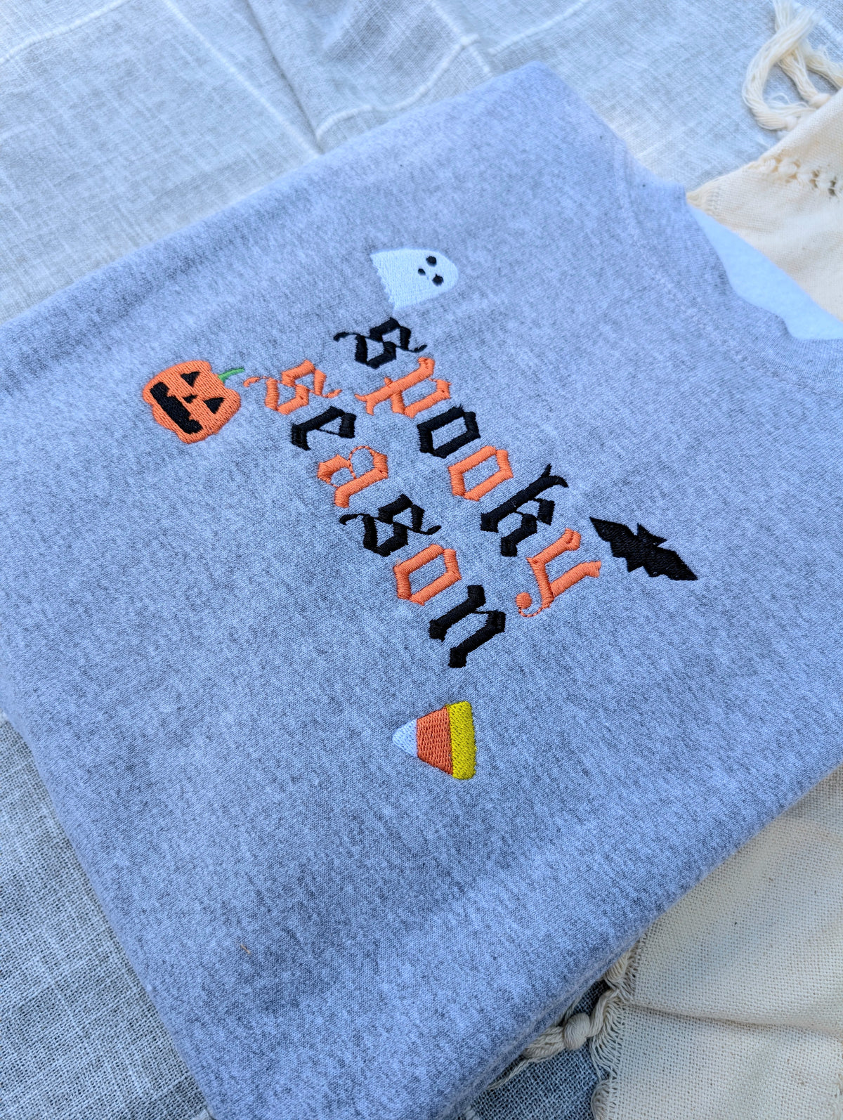 Spooky Season Embroidered Sweatshirt - Crewneck or Hoodie