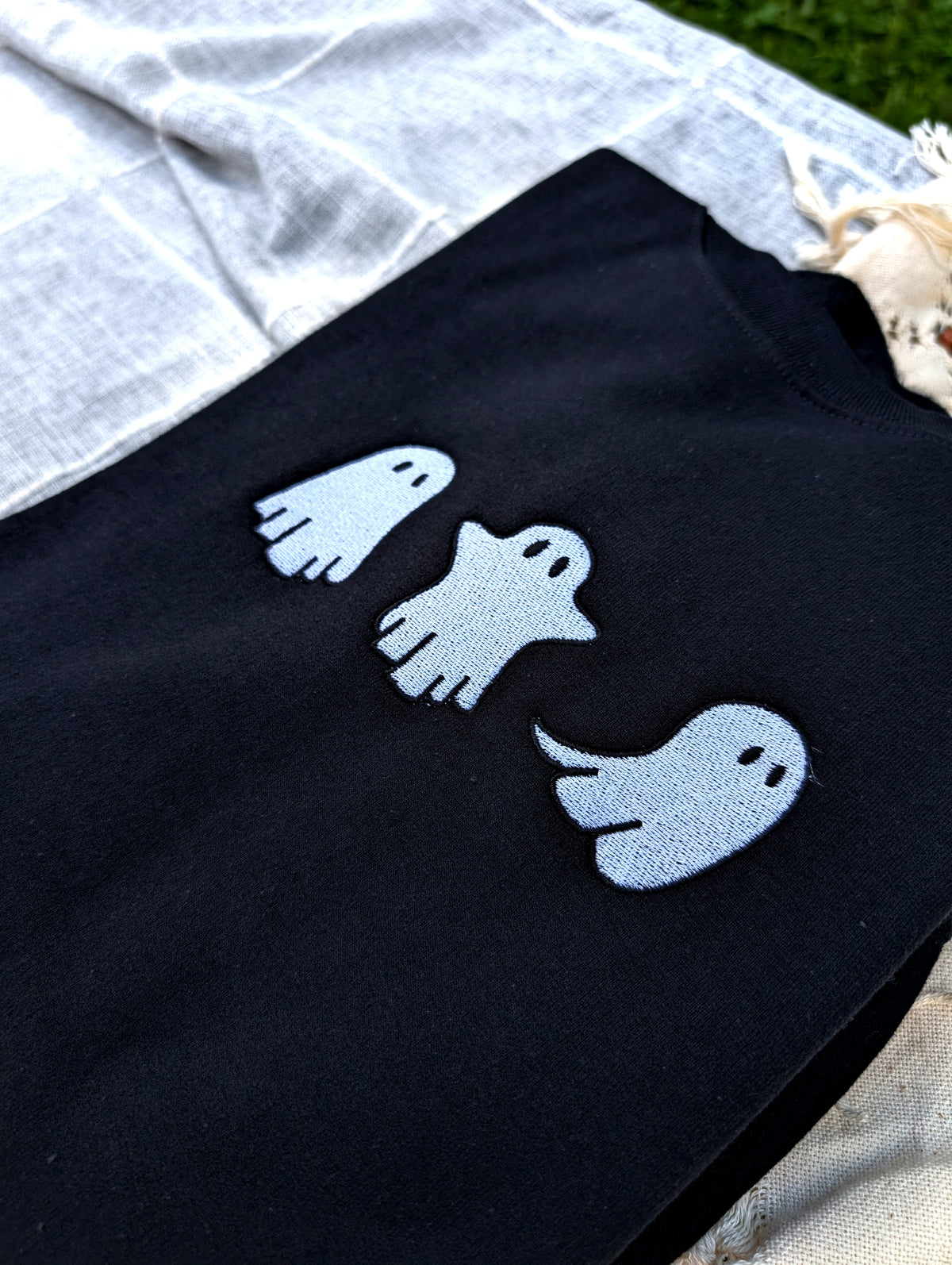 Ghosts Embroidered Sweatshirt - Crewneck or Hoodie