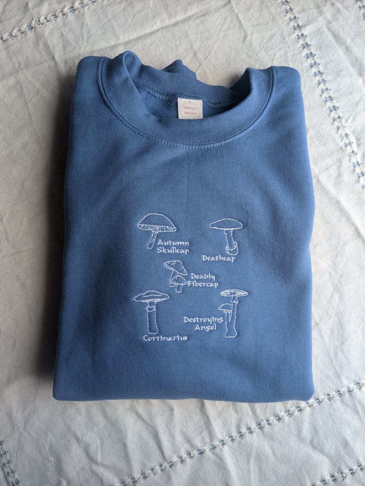 Deadly Mushrooms Sketch Embroidered Sweatshirt - Crewneck or Hoodie