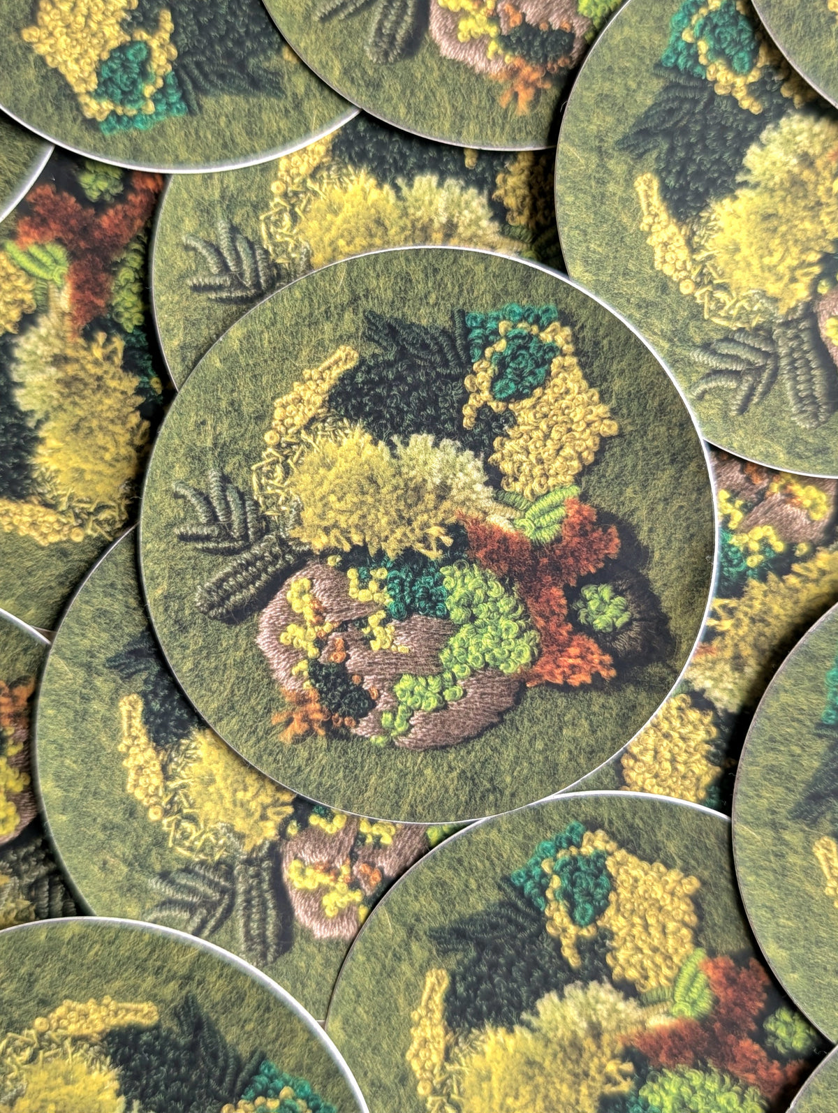 Moss Embroidery Photo Vinyl Sticker - 2.5"