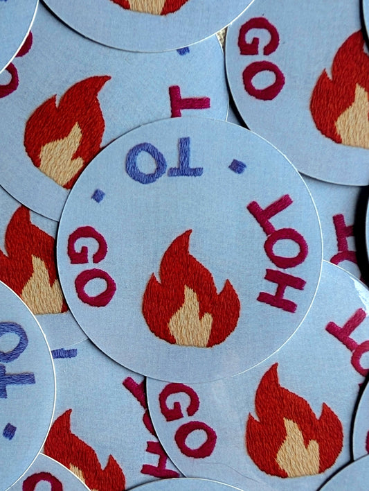 Hot Embroidery Hoop Vinyl Sticker - 2.5 Inches