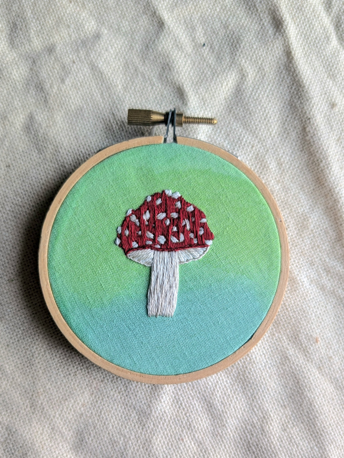 Amanita Muscaria Embroidery Art - 3" Hoop