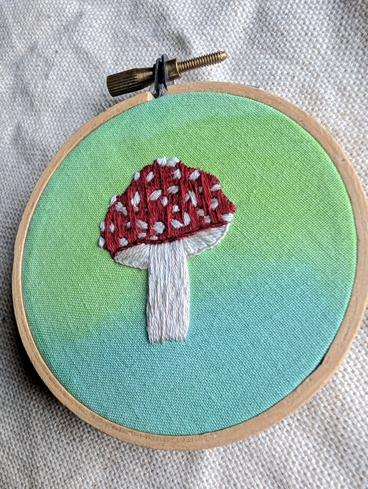 Amanita Muscaria Embroidery Art - 3" Hoop