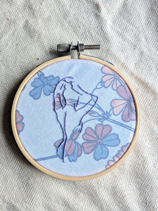 Line Art Woman Embroidery Art - 3.5 Inch Hoop
