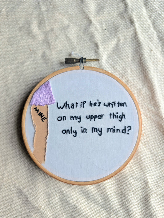 Guilty As Sin Lyric Embroidery Art - 4 Inch Hoop