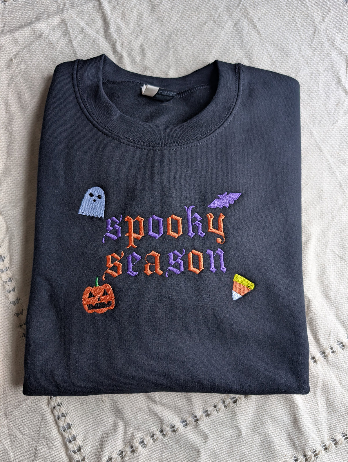 Spooky Season Embroidered Sweatshirt - Crewneck or Hoodie