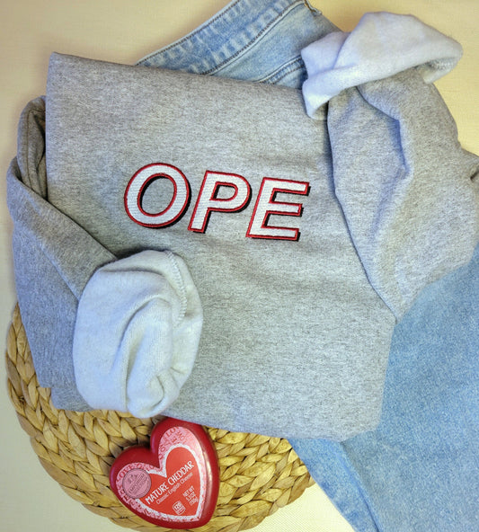 OPE Embroidered Sweatshirt - Crewneck or Hoodie